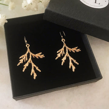 Wisteria London Aster Gold Branch Drop Earrings Wisteria London